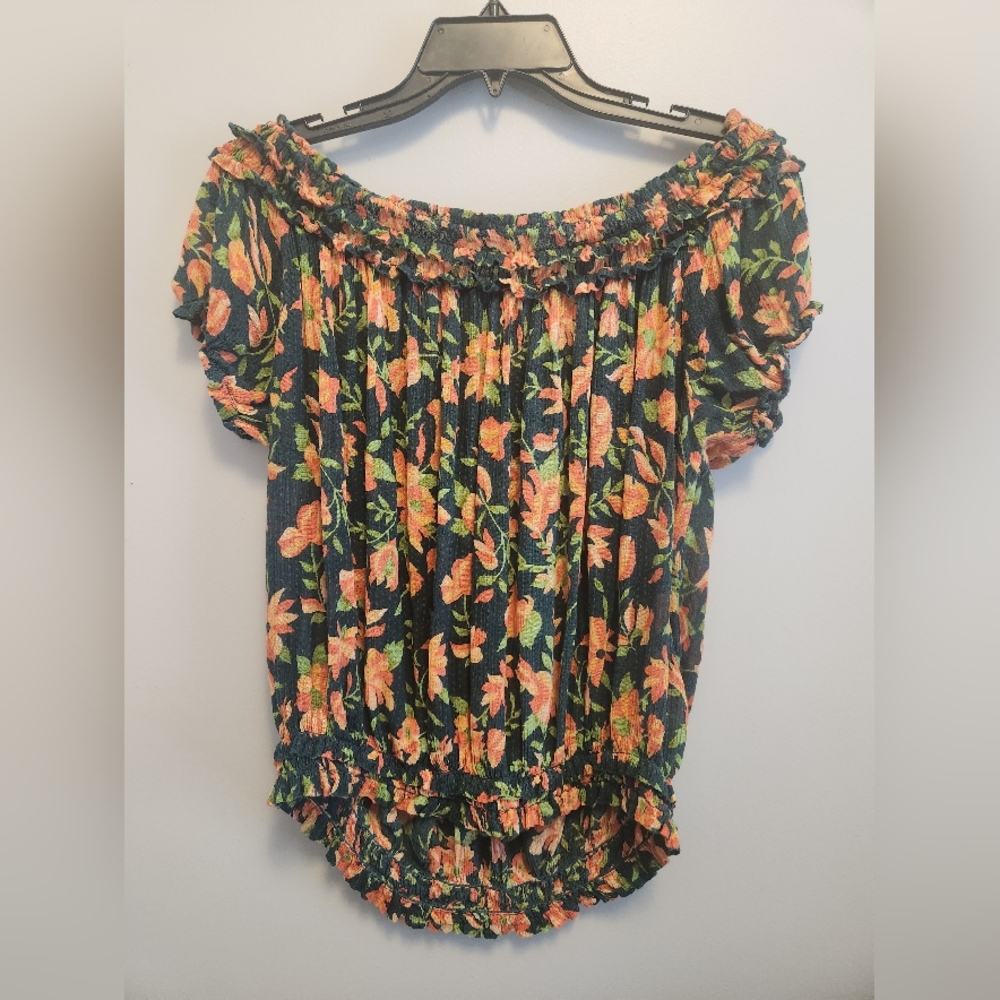 Free People One Suki Floral Off-Shoulder Top Size Large